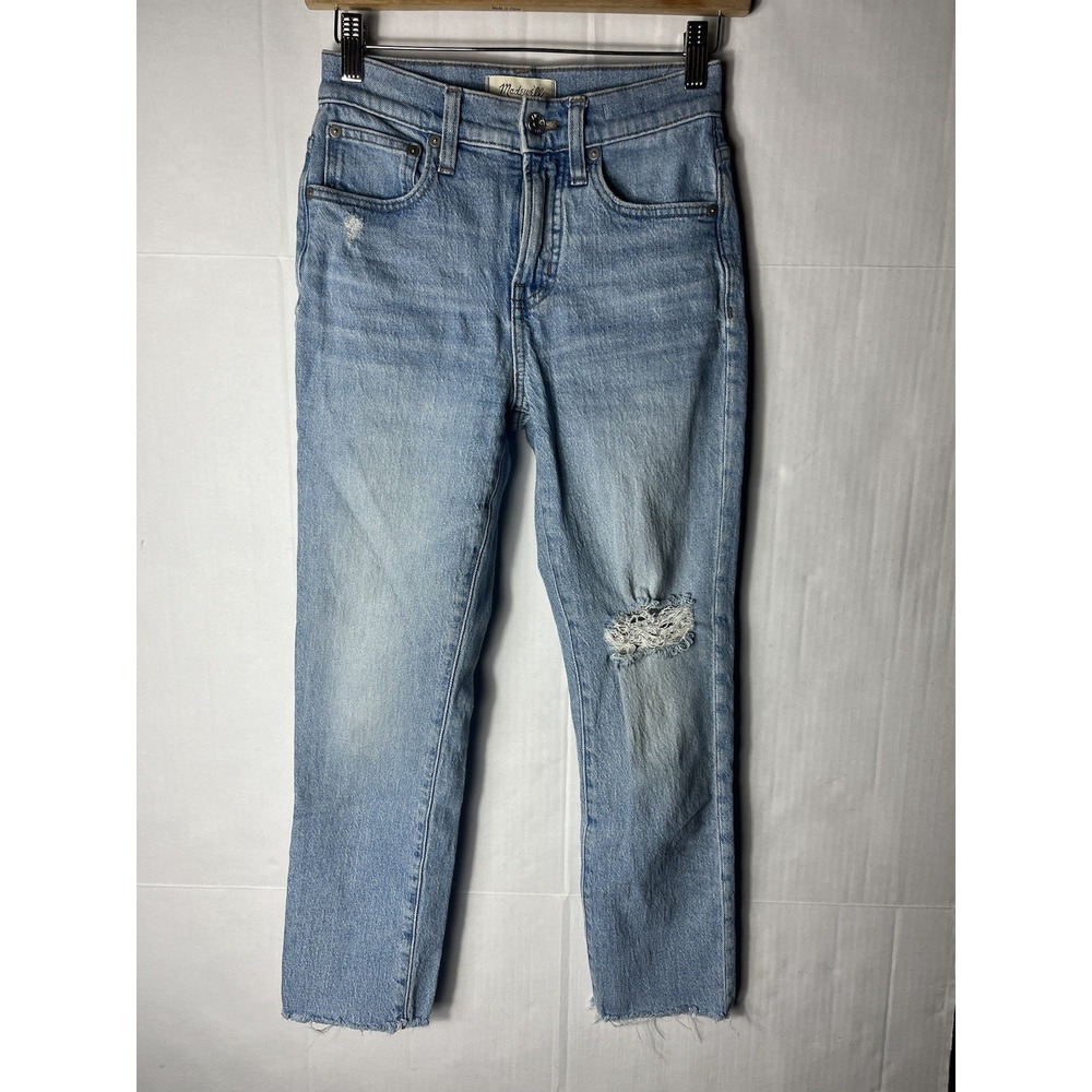 Madewell The Perfect Vintage Jean24P Wash High Rise Raw Hem Has 2 Stains See Pic